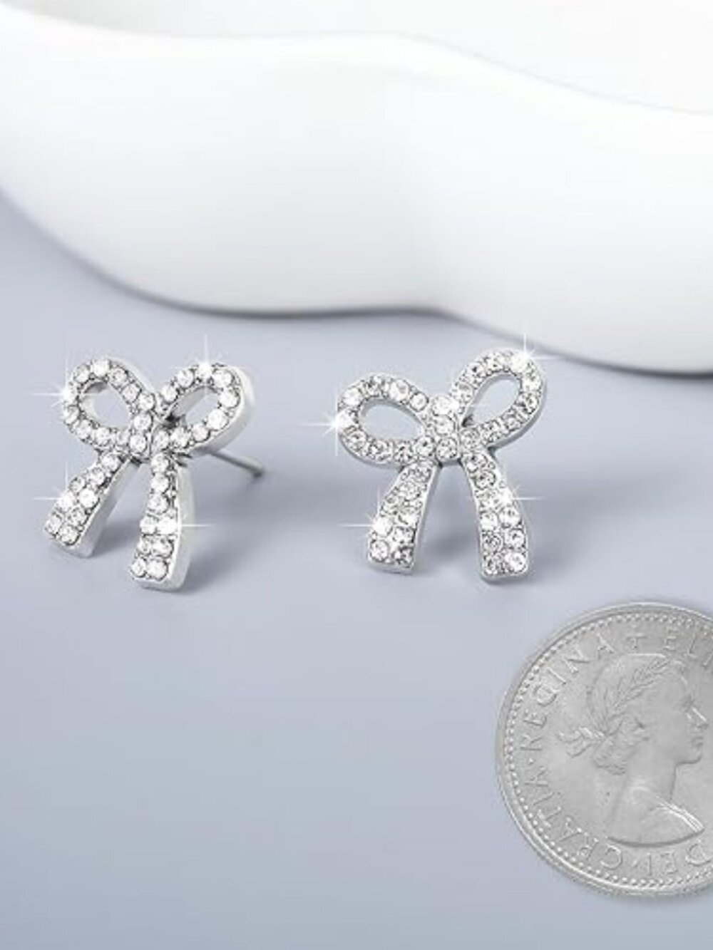 Gold Bow Tassel Drop Earrings for Women – Pearl Ribbon Waterfall Dangling Preppy